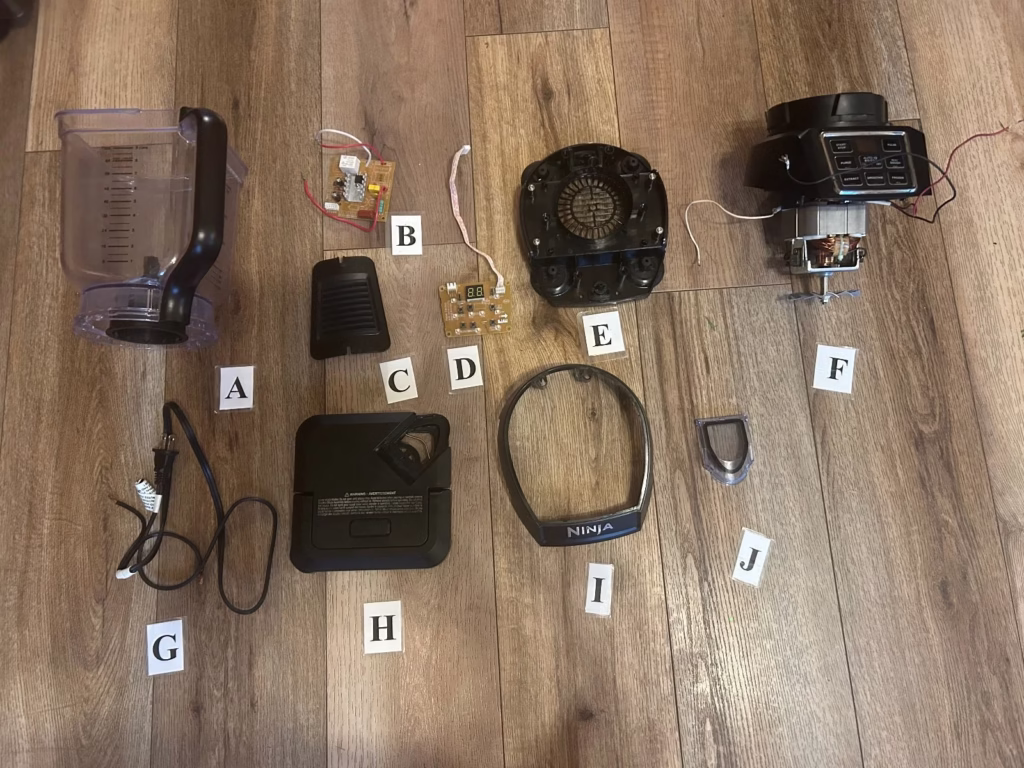 Ninja Blender Parts laid out to dry